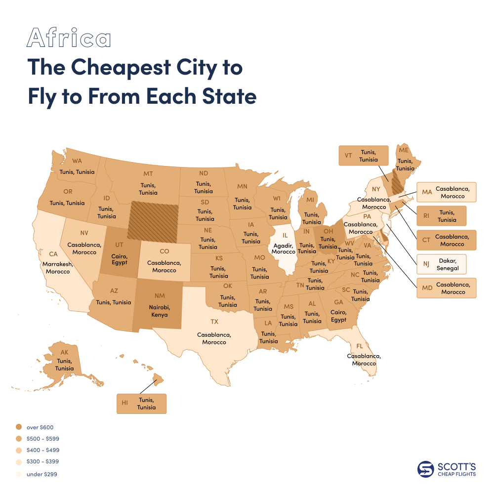 Mapping the Cheapest Places to Fly From Each State